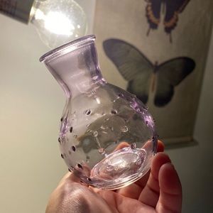 Purple Small Glass Embossed Vase